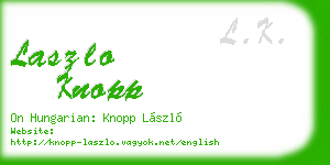 laszlo knopp business card