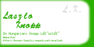 laszlo knopp business card